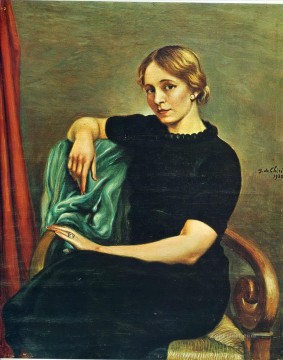  Chirico Arte - retrato de isa con vestido negro 1935 Giorgio de Chirico Surrealismo metafísico